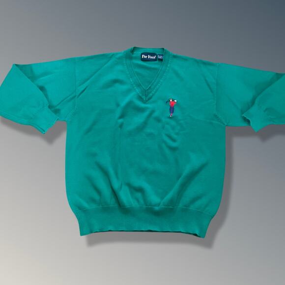 Vintage Par Four Golf Golfer Knit Pullover Sweater Men’s Size L - Picture 2 of 3